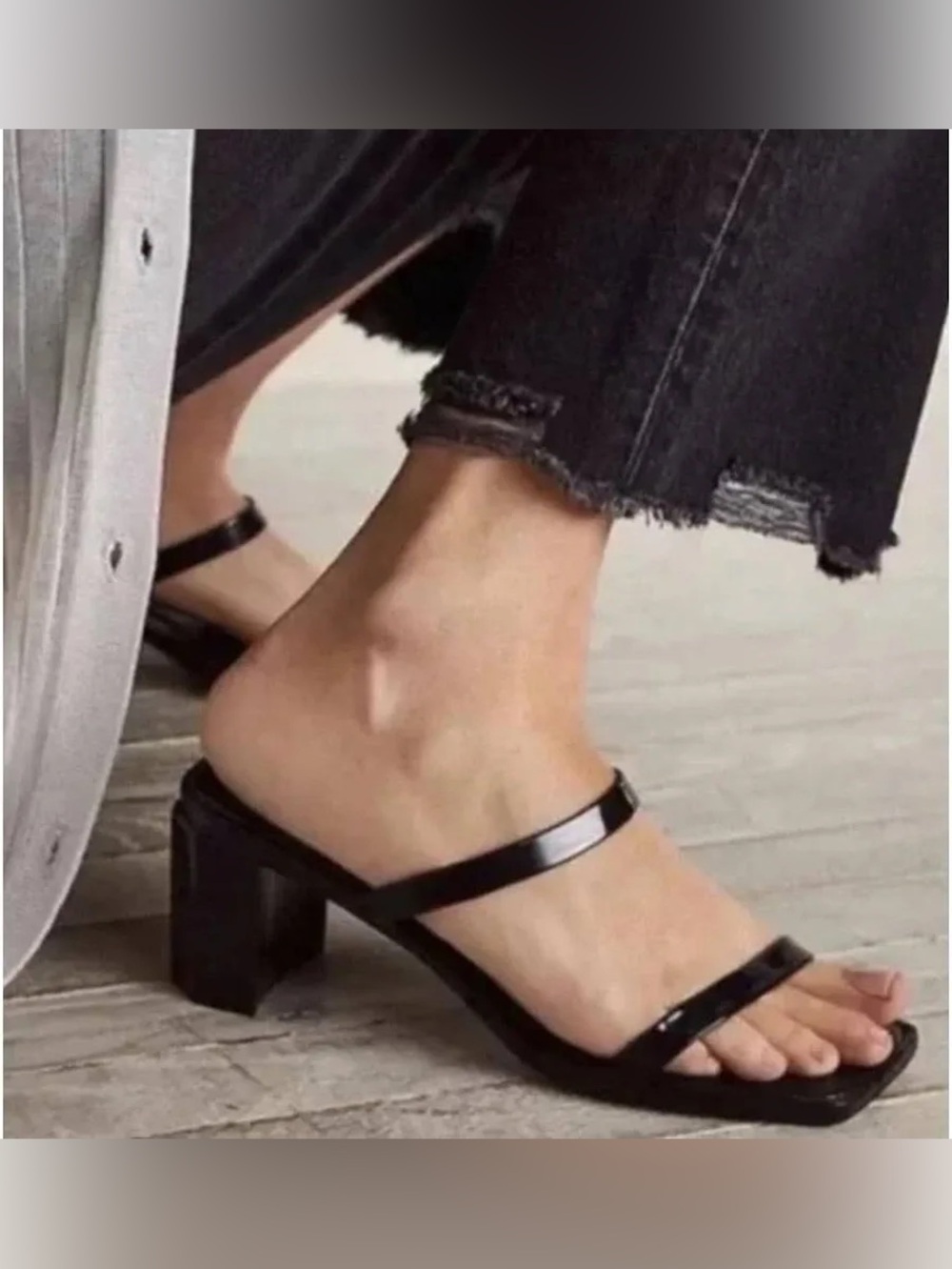 Jeffrey Campbell Jamm-3 Black Jelly Slide Sandals